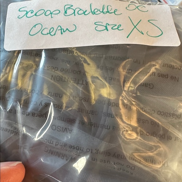 Organic Cotton Scoop Bralette in Ocean  size X-Small  2 pack - Picture 3 of 3